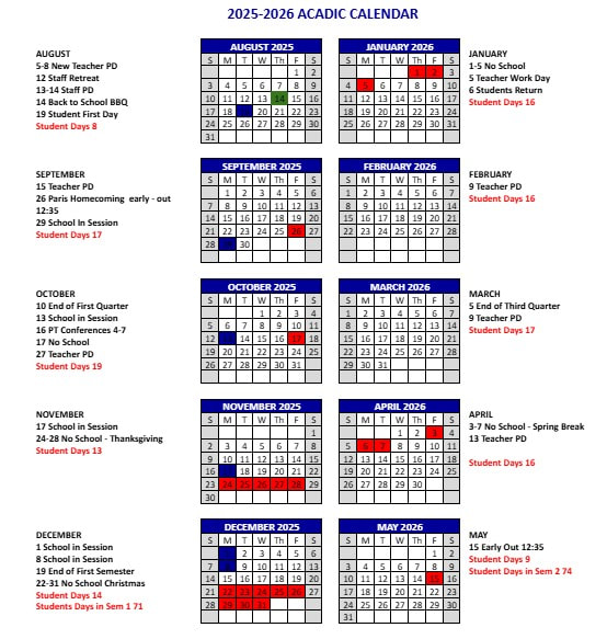 School calendar